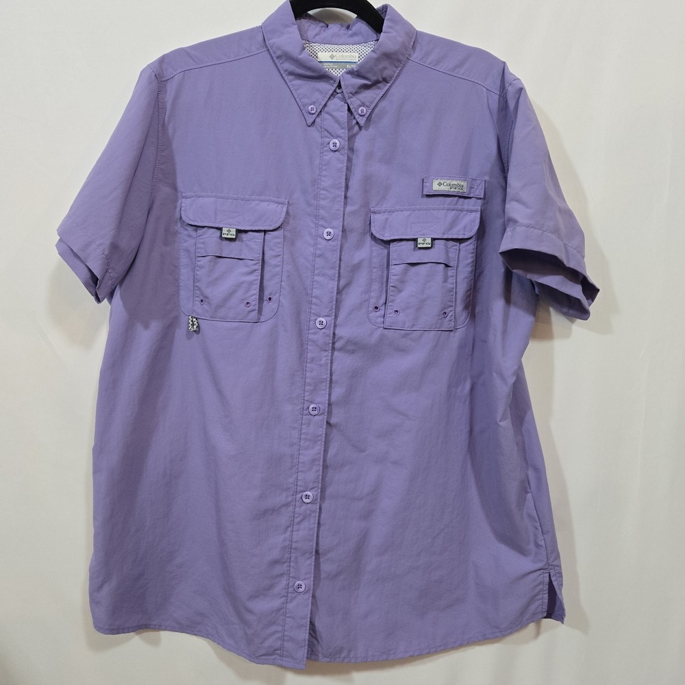 Columbia PFG Bahama Women's XL Purple Short Sleeve Vented Fishing Shirt
